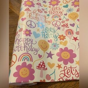 17” by 33 foot birthday wrapping paper